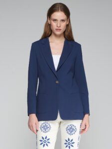jacket-tania-punto-roma-azul-marino Vilagallo Spring Summer 2025