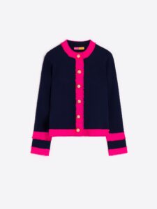 knitwear-cardigan-bicolor-navy-pink-bicolor Vilagallo Spring Summer 2025