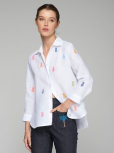 shirt-poline-emb-lino-blanco Vilagallo Spring Summer 2025