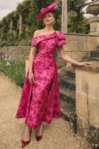 fuschia:red Veni Infantino dress Mother of the Bride at Linzi Crawford