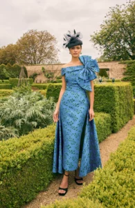 Cornflower Veni Infantino Spring dress Mother of the Bride at Linzi Crawford