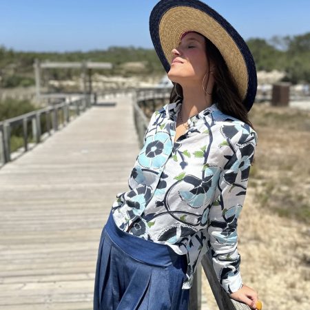 Vilagallo patterend blouse with hat Spring Summer 2026